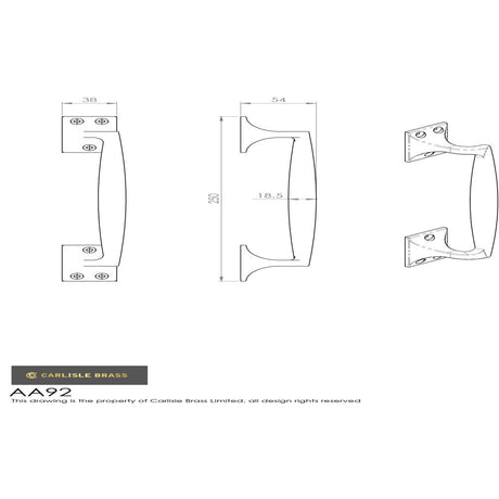 High quality image of Carlisle Brass - Pub Style Pull Handle - Polished Chrome | Sku. aa92cp | Trade Door Handles, Kendal.