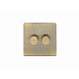 This is an image showing Eurolite Concealed 3mm 2 Gang Dimmer - Antique Brass (With Black Trim) ab2d400 available to order from trade door handles, quick delivery and discounted prices.