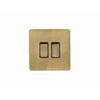 This is an image showing Eurolite Concealed 3mm 2 Gang Switch - Antique Brass (With Black Trim) ab2swb available to order from trade door handles, quick delivery and discounted prices.