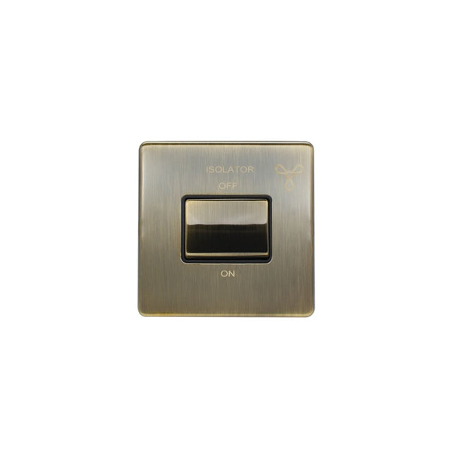 This is an image showing Eurolite Concealed 3mm Fan Switch - Antique Brass (With Black Trim) abfswb available to order from trade door handles, quick delivery and discounted prices.