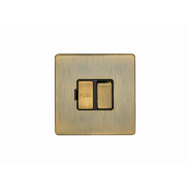 This is an image showing Eurolite Concealed 3mm Switched Fuse Spur - Antique Brass (With Black Trim) abswfb available to order from trade door handles, quick delivery and discounted prices.