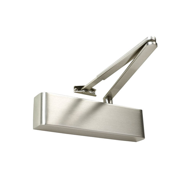 This is an image of Atlantic Premium Grade Door Closer -max 110kg,DDA,Adj,Slimline - Satin Nickel available to order from Trade Door Handles