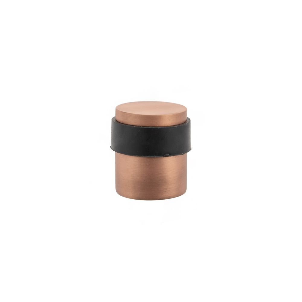 This is an image of Atlantic Cylinder Premium Floor Mounted Door Stop - Urban Satin Copper available to order from Trade Door Handles.