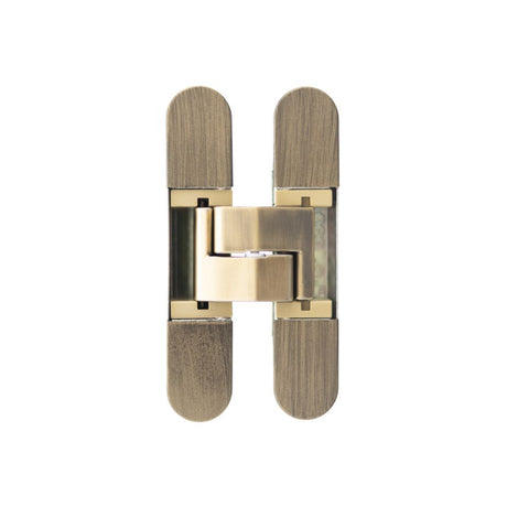 This is an image of AGB Eclipse Fire Rated Adjustable Concealed Hinge - Matt Antique Brass available to order from Trade Door Handles.