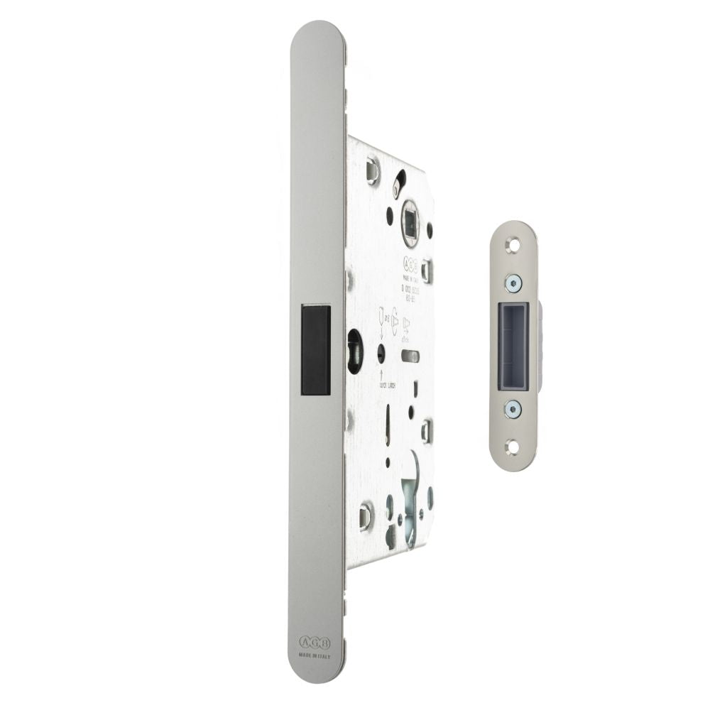 This is an image of AGB Revolution XT Magnetic Euro Profile Sashlock 60mm backset - Satin Chrome available to order from Trade Door Handles.