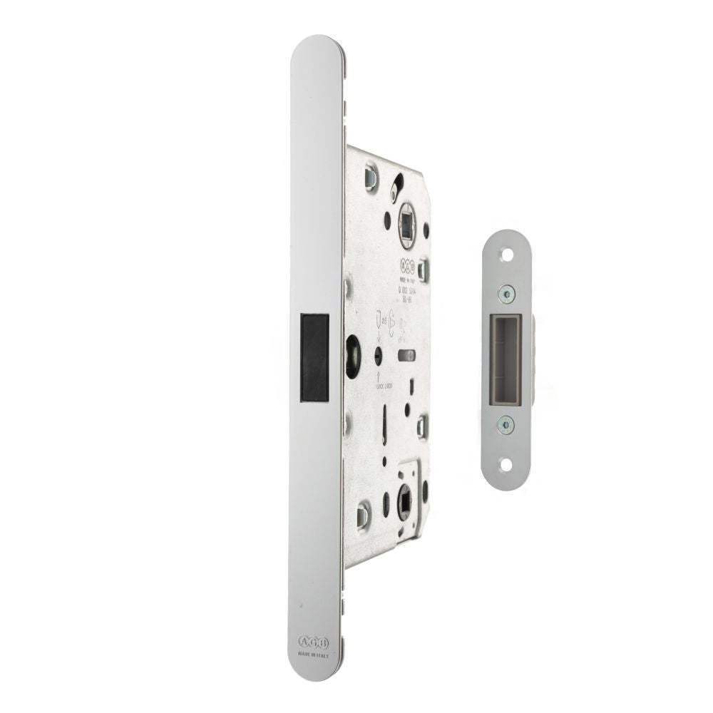 High quality image of AGB Revolution XT Magnetic Bathroom Lock 60mm backset - Polished Chrome | Sku. agbmlwcpc | available to order from Trade Door Handles in Kendal.