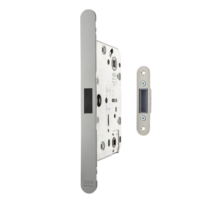 High quality image of AGB Revolution XT Magnetic Bathroom Lock 60mm backset - Satin Chrome | Sku. agbmlwcsc | available to order from Trade Door Handles in Kendal.