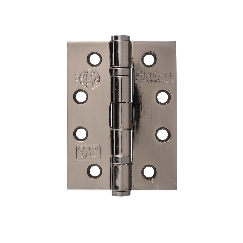 This is an image of Atlantic Ball Bearing Hinges Grade 13 Fire Rated 4" x 3" x 3mm - Black Nickel available to order from Trade Door Handles