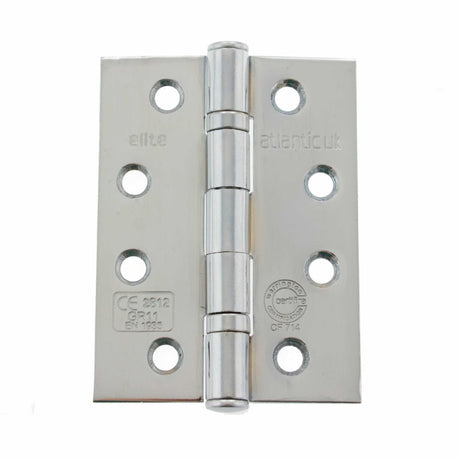 High quality image of Atlantic Ball Bearing Hinges Grade 11 Fire Rated 4" x 3" x 2.5mm - Polished Chro | Sku. ahg111433pc | available to order from Trade Door Handles in Kendal.