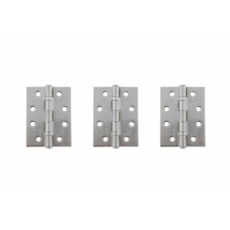 High quality image of Atlantic Ball Bearing Hinges Grade 11 Fire Rated 4" x 3" x 2.5mm set of 3 - Sati | Sku. ahg111433sc3 | available to order from Trade Door Handles in Kendal.