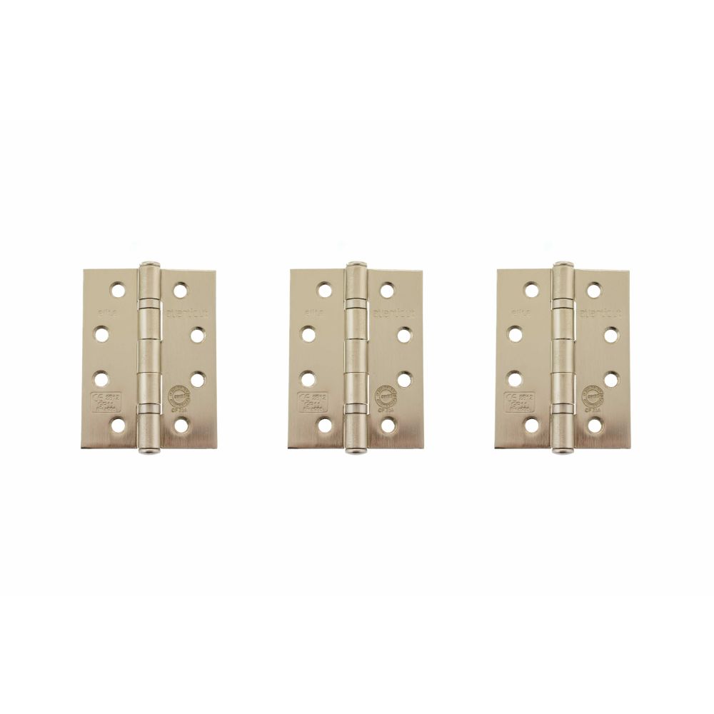 High quality image of Atlantic Ball Bearing Hinges Grade 11 Fire Rated 4" x 3" x 2.5mm set of 3 - Sati | Sku. ahg111433sn3 | available to order from Trade Door Handles in Kendal.