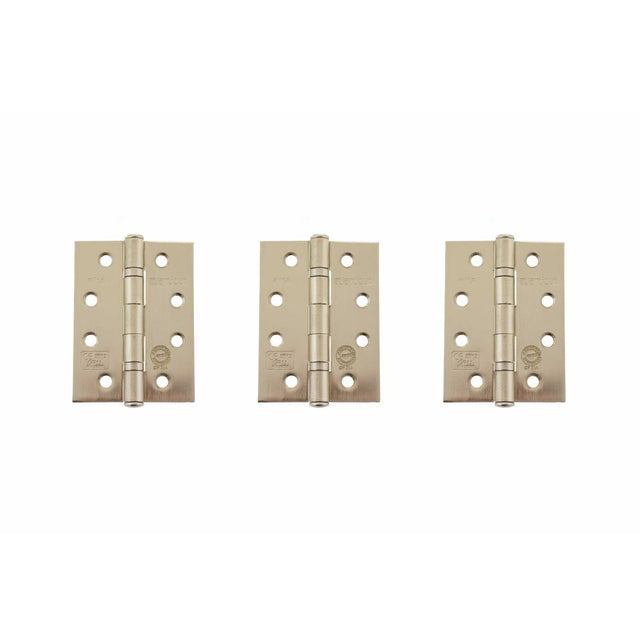 High quality image of Atlantic Ball Bearing Hinges Grade 11 Fire Rated 4" x 3" x 2.5mm set of 3 - Sati | Sku. ahg111433sn3 | available to order from Trade Door Handles in Kendal.
