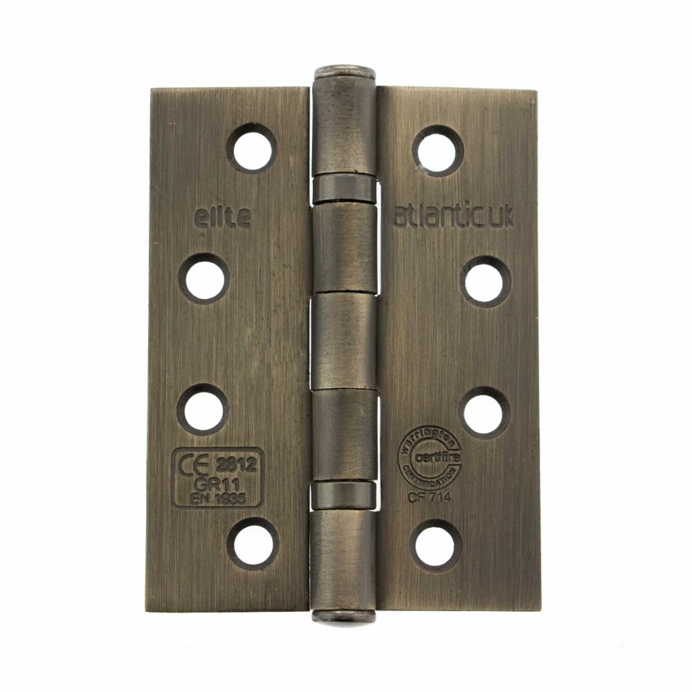 High quality image of Atlantic Ball Bearing Hinges Grade 11 Fire Rated 4" x 3" x 2.5mm - Urban Bronze | Sku. ahg111433ub | available to order from Trade Door Handles in Kendal.