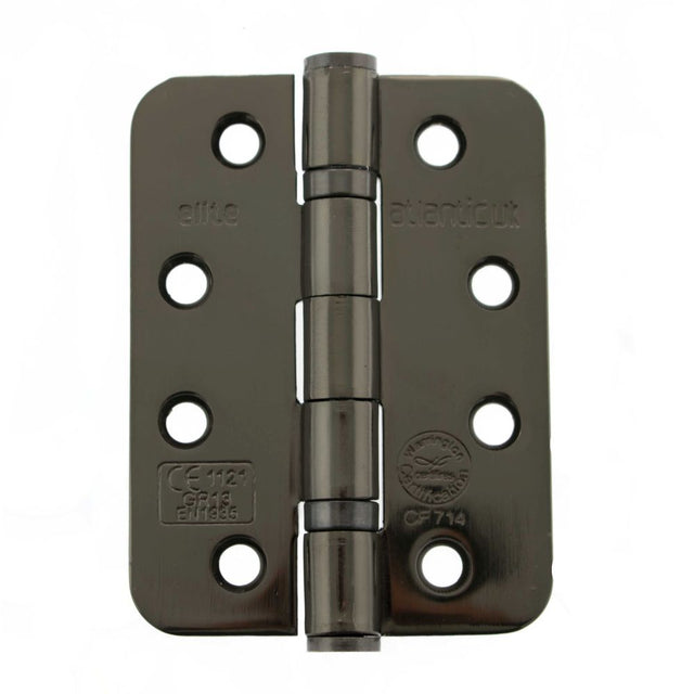 High quality image of Atlantic Radius Corner Ball Bearing Hinges 4" X 3" X 3mm - Black Nickel | Sku. ahr1433bn | available to order from Trade Door Handles in Kendal.