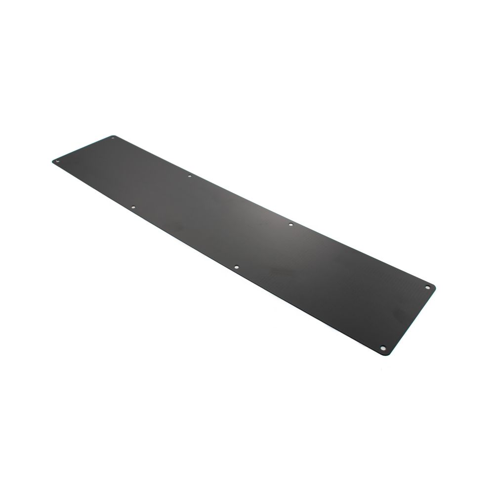 This is an image of Atlantic Kick Plate Pre drilled with screws 780mm x 150mm - Matt Black available to order from Trade Door Handles.