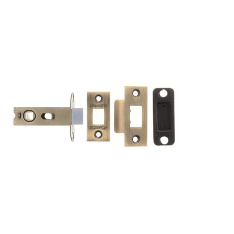 This is an image of Atlantic Bolt Through Tubular Latch 2.5" - Matt Antique Brass available to order from Trade Door Handles.