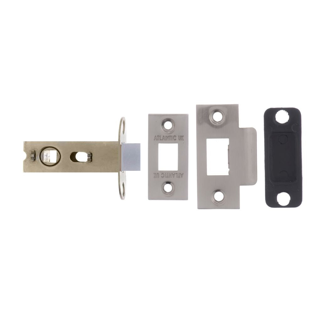 This is an image of Atlantic Bolt Through Tubular Latch 2.5" - Satin Nickel available to order from Trade Door Handles.