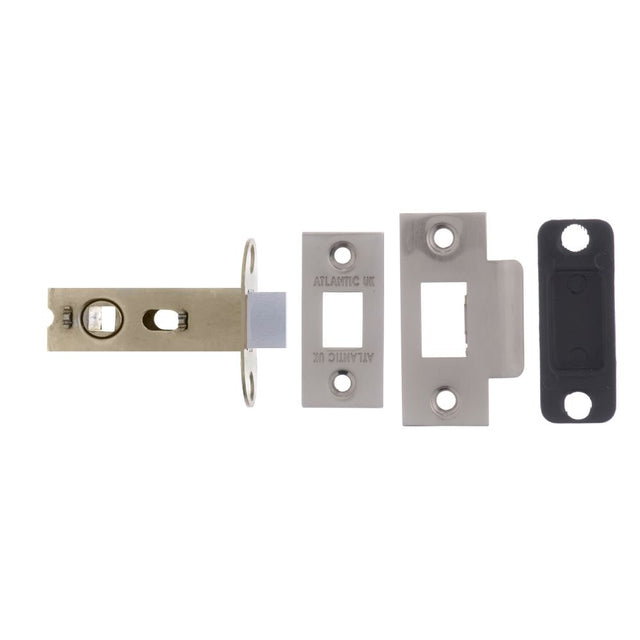 This is an image of Atlantic Bolt Through Tubular Latch 2.5" - Satin Nickel available to order from Trade Door Handles.