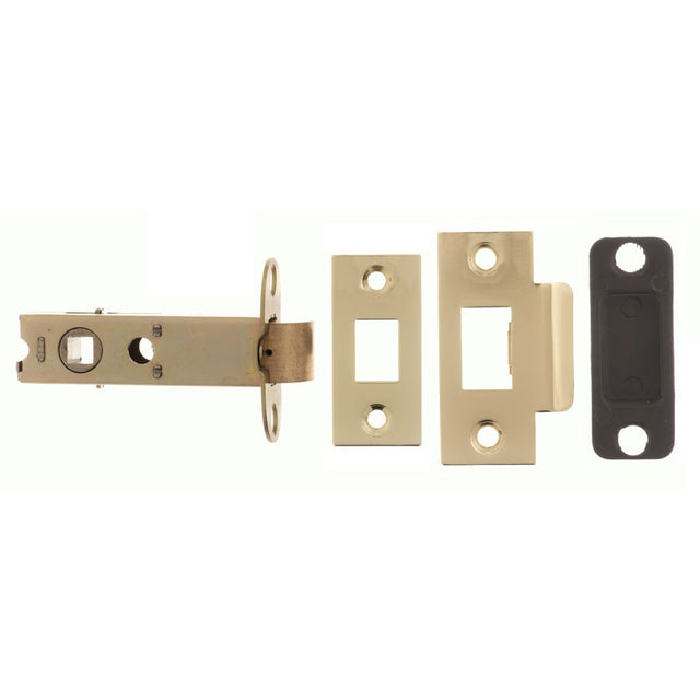 This is an image of Atlantic Heavy Duty Bolt Through Tubular Latch 3" - Polished Brass available to order from Trade Door Handles.