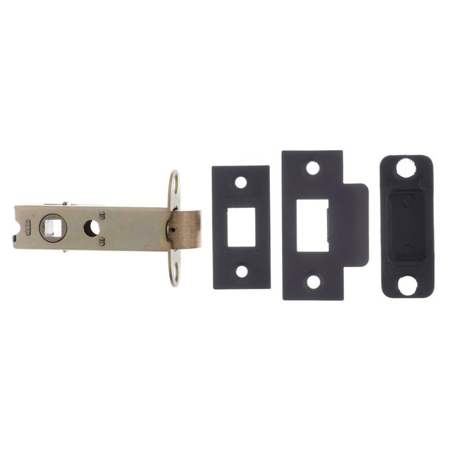 This is an image of Atlantic Heavy Duty Bolt Through Tubular Latch 3" - Matt Black available to order from Trade Door Handles.