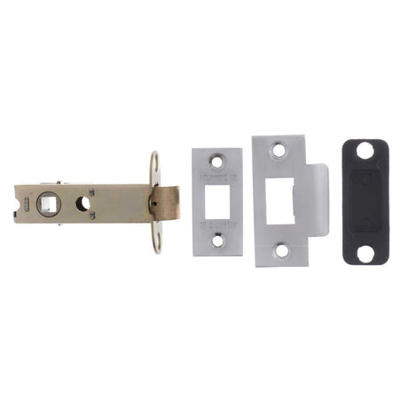 This is an image of Atlantic Heavy Duty Bolt Through Tubular Latch 3" - Satin Chrome available to order from Trade Door Handles.