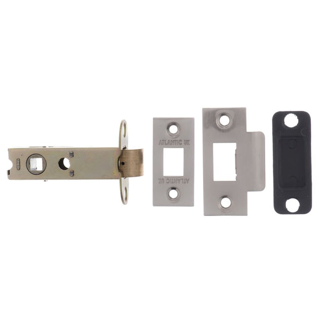 This is an image of Atlantic Heavy Duty Bolt Through Tubular Latch 3" - Satin Nickel available to order from Trade Door Handles.