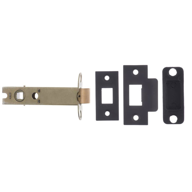 This is an image of Atlantic Heavy Duty Bolt Through Tubular Latch 4" - Matt Black available to order from Trade Door Handles.