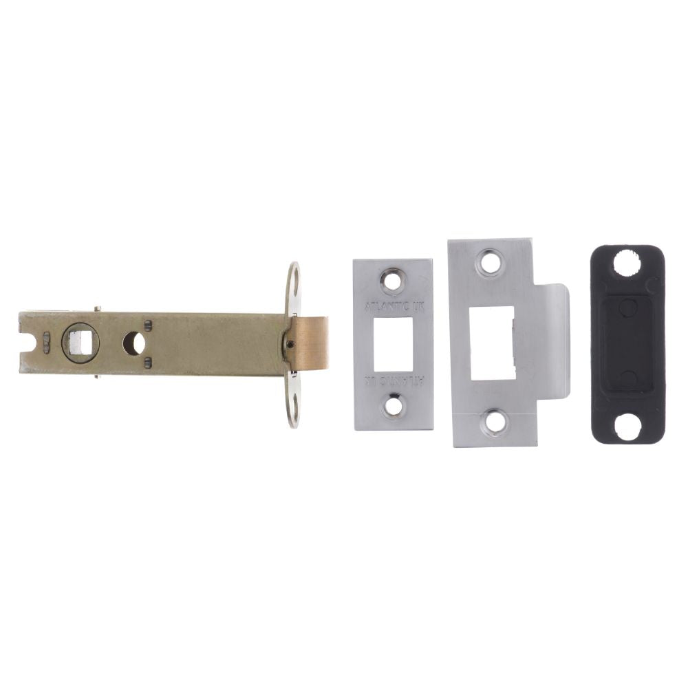 This is an image of Atlantic Heavy Duty Bolt Through Tubular Latch 4" - Satin Chrome available to order from Trade Door Handles.