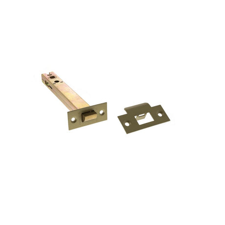 This is an image of Atlantic Heavy Duty Bolt Through Tubular Latch 6" - Satin Brass available to order from Trade Door Handles.