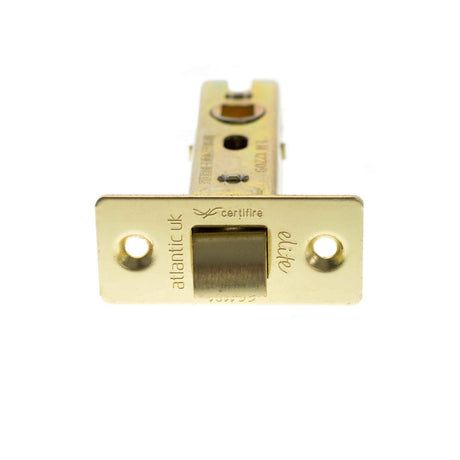 High quality image of Atlantic Fire-Rated CE Marked Bolt Through Tubular Latch 3" - Polished Brass | Sku. alce3pb | available to order from Trade Door Handles in Kendal.