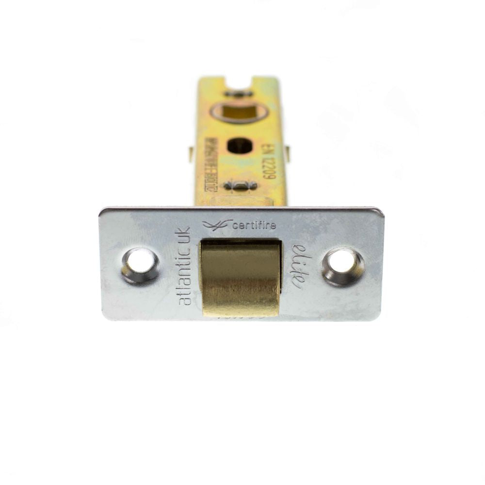 High quality image of Atlantic Fire-Rated CE Marked Bolt Through Tubular Latch 3" - Polished Chrome | Sku. alce3pc | available to order from Trade Door Handles in Kendal.