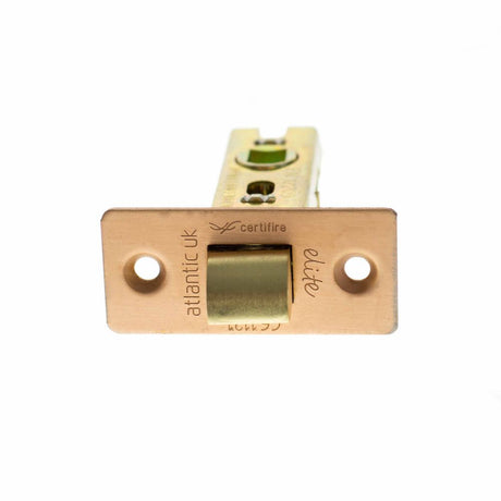 This is an image of Atlantic Fire-Rated CE Marked Bolt Through Tubular Latch 3" - Urban Satin Copper available to order from Trade Door Handles.