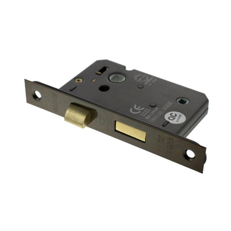 This is an image of Atlantic Bathroom Lock [CE] 2.5" - Urban Bronze available to order from Trade Door Handles.