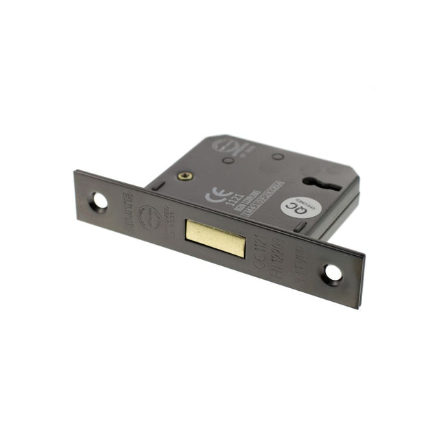 This is an image of Atlantic 3 Lever Key Deadlock [CE] 3" - Black Nickel available to order from Trade Door Handles.