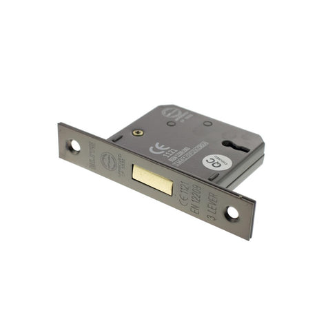 This is an image of Atlantic 3 Lever Key Deadlock [CE] 3" - Urban Bronze available to order from Trade Door Handles.