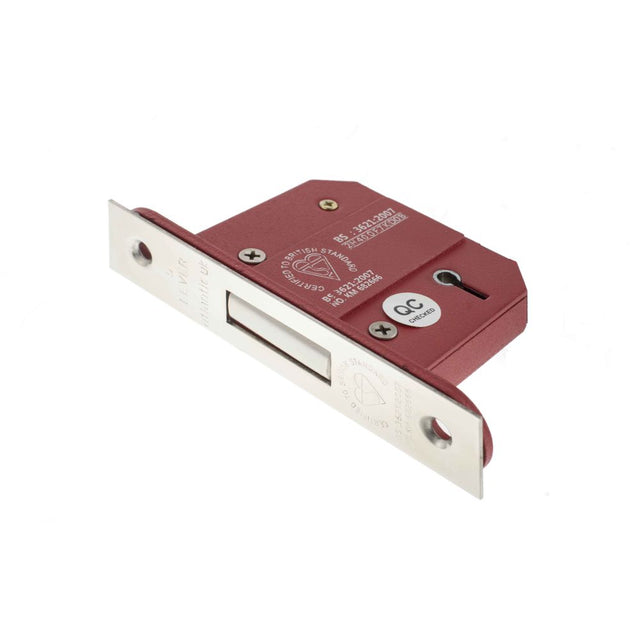 This is an image of Atlantic 5 Lever Key Deadlock [BS] 2.5" - Polished Chrome available to order from Trade Door Handles.