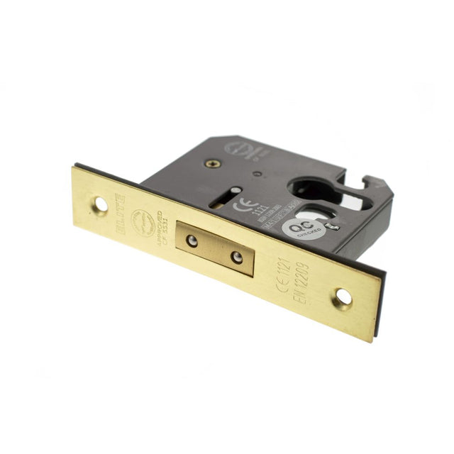 This is an image of Atlantic Euro Deadlock [CE] 2.5" - Satin Brass available to order from Trade Door Handles.