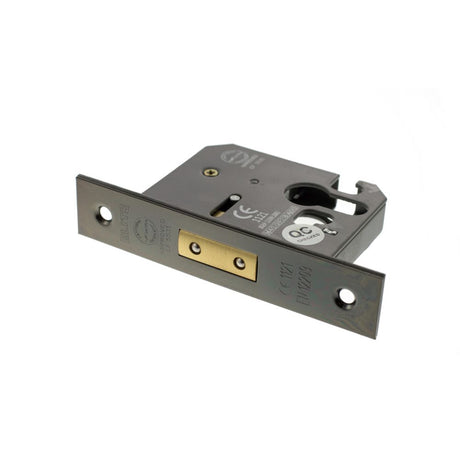 This is an image of Atlantic Euro Deadlock [CE] 3" - Black Nickel available to order from Trade Door Handles.