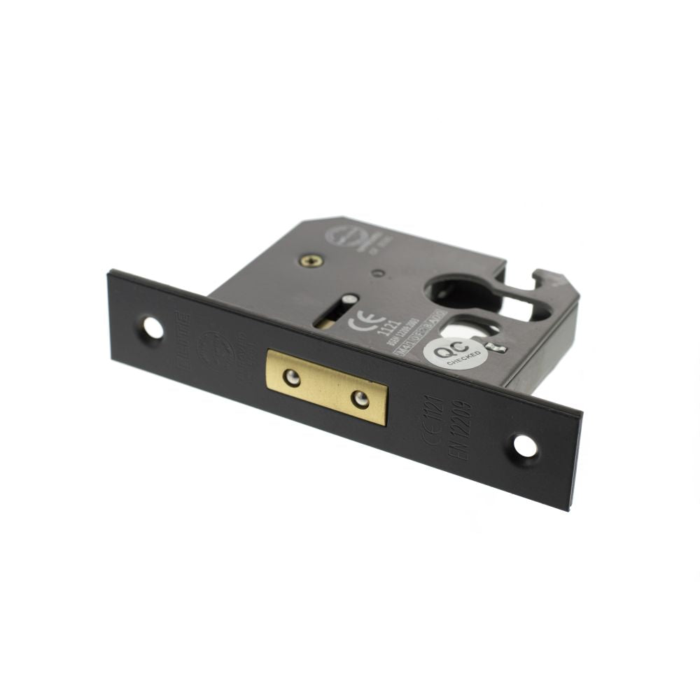 This is an image of Atlantic Euro Deadlock [CE] 3" - Matt Black available to order from Trade Door Handles.