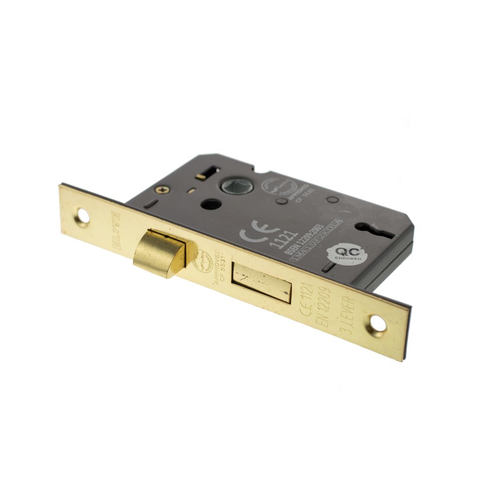 This is an image of Atlantic 3 Lever Key Sashlock [CE] 3" - Polished Brass available to order from Trade Door Handles.