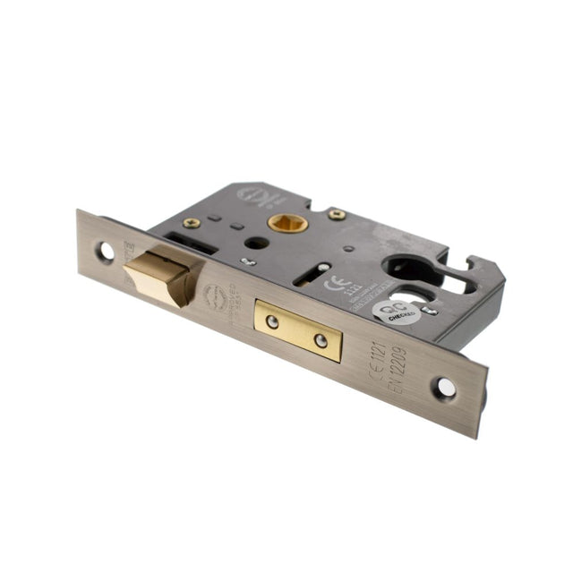 This is an image of Atlantic Euro Sashlock [CE] 2.5" - Antique Brass available to order from Trade Door Handles.