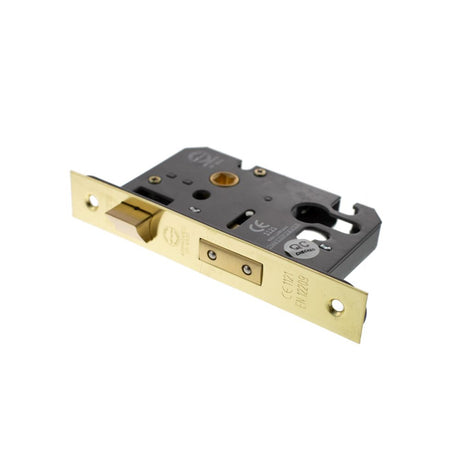 This is an image of Atlantic Euro Sashlock [CE] 2.5" - Polished Brass available to order from Trade Door Handles.