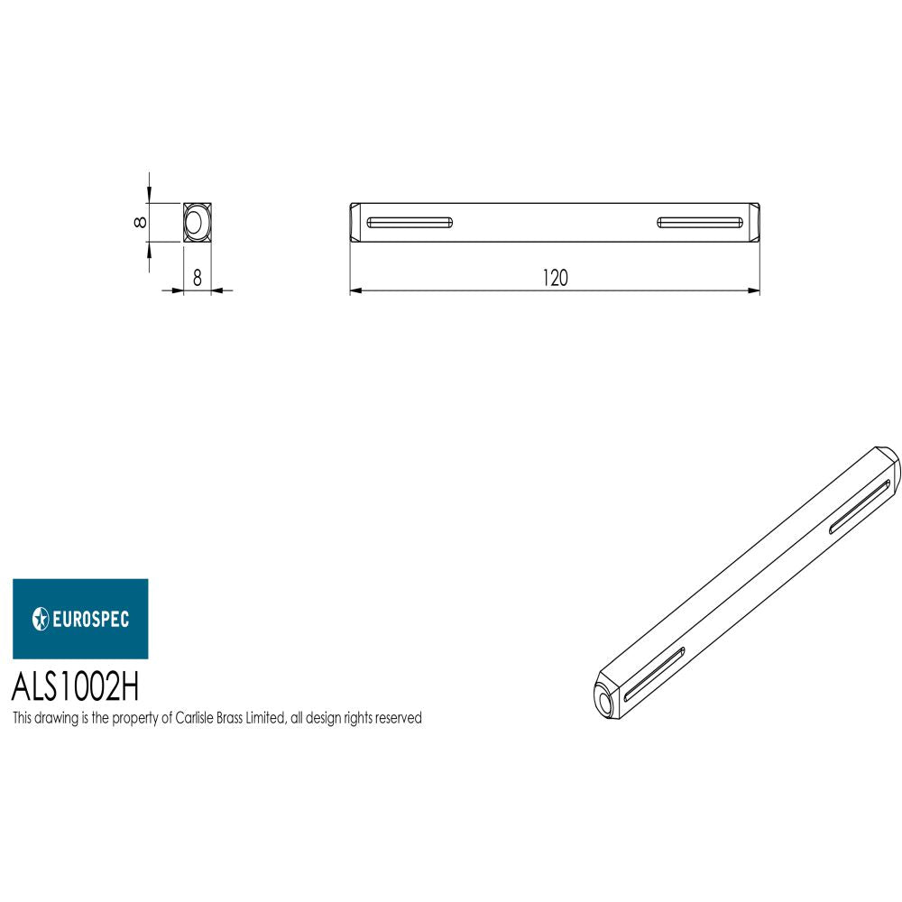 This image is a line drwaing of a Eurospec - Heso Spindle available to order from Trade Door Handles in Kendal