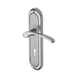 This is an image of a Heritage Brass - Door Handle Lever Lock Ambassador Design Apollo Finish, amb6200-ap that is available to order from Trade Door Handles in Kendal.