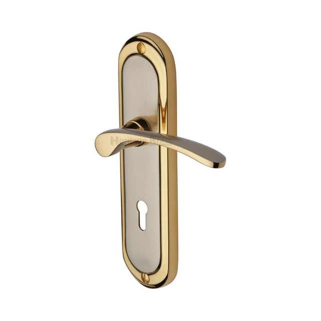 This is an image of a Heritage Brass - Door Handle Lever Lock Ambassador Design Jupiter Finish, amb6200-jp that is available to order from Trade Door Handles in Kendal.