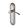 This is an image of a Heritage Brass - Door Handle Lever Latch Ambassador Design Polished Nickel Finish, amb6210-pnf that is available to order from Trade Door Handles in Kendal.