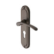 This is an image of a Heritage Brass - Door Handle for Euro Profile Plate Ambassador Design Matt Bronze, amb6248-mb that is available to order from Trade Door Handles in Kendal.