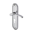 This is an image of a Heritage Brass - Door Handle for Euro Profile Plate Ambassador Design Polished Chrom, amb6248-pc that is available to order from Trade Door Handles in Kendal.