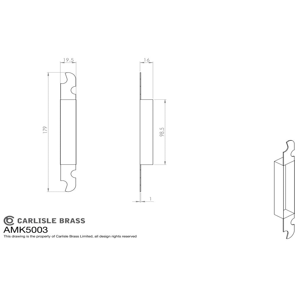 This image is a line drwaing of a Eurospec - Metal Box Keep To Suit Easi - T Architectural Sashlock available to order from Trade Door Handles in Kendal