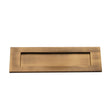 This is an image of Spira Brass - Victorian Letter Plate 250mm Antique Brass   available to order from trade door handles, quick delivery and discounted prices.